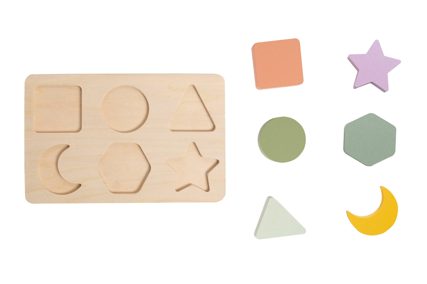 Wooden Shapes Puzzle, Developmental Learning Toy