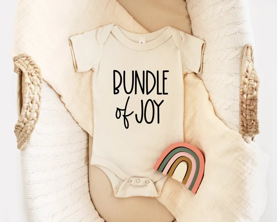 Bundle of Joy  Baby Bodysuit | New Baby Gifts: 3-6 Months / Short