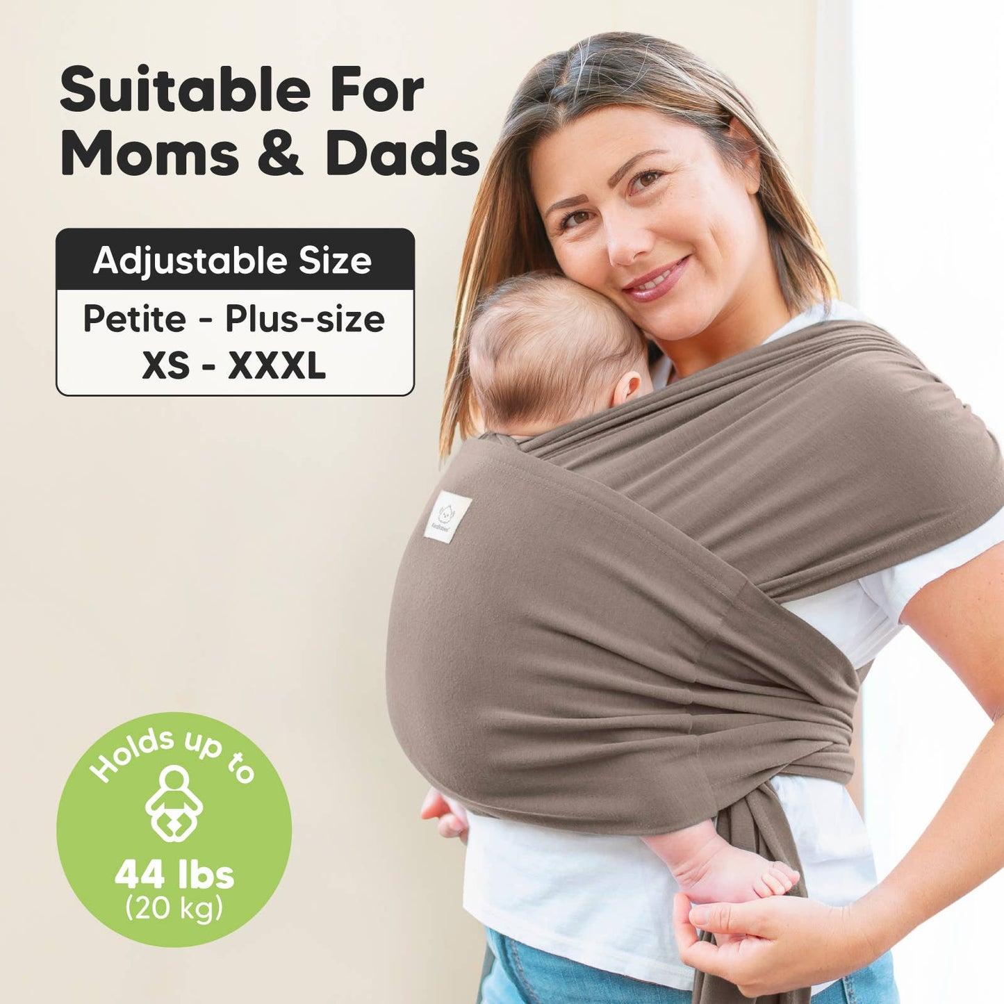 KeaBabies D-Lite Wrap Carrier (Copper Gray)