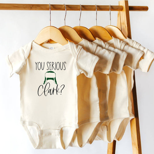 You Serious Clark Christmas Baby Bodysuit | Funny Baby Gifts: 0-3 Months / Short