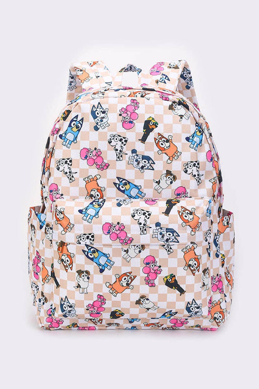 Kids Checkered Character Backpack