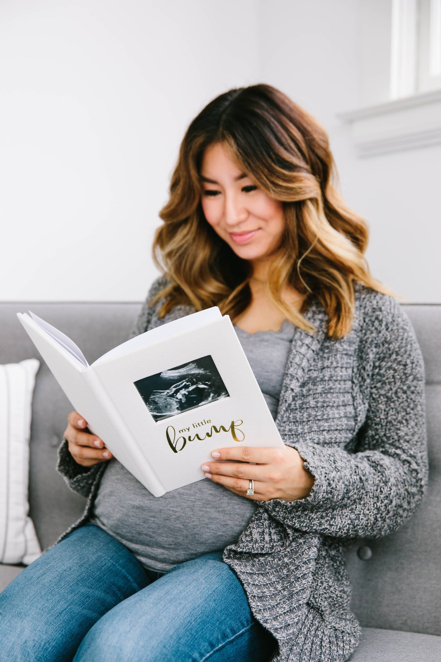 My Little Bump Linen Pregnancy Journal, Ivory