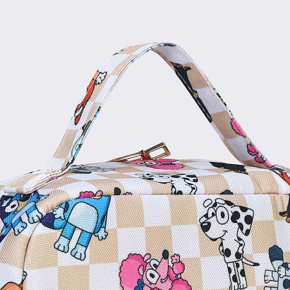 Kids Checkered Character Lunch Boxes Bag