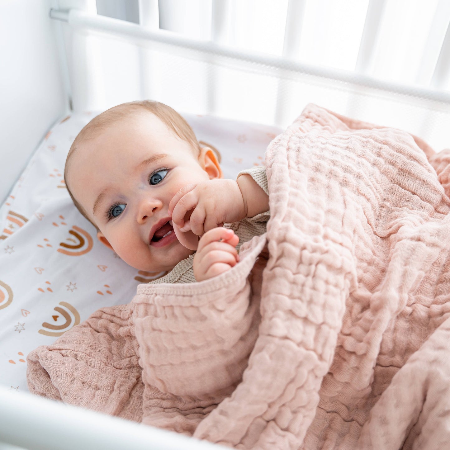 Baby Muslin Cotton Blankets: Mauve