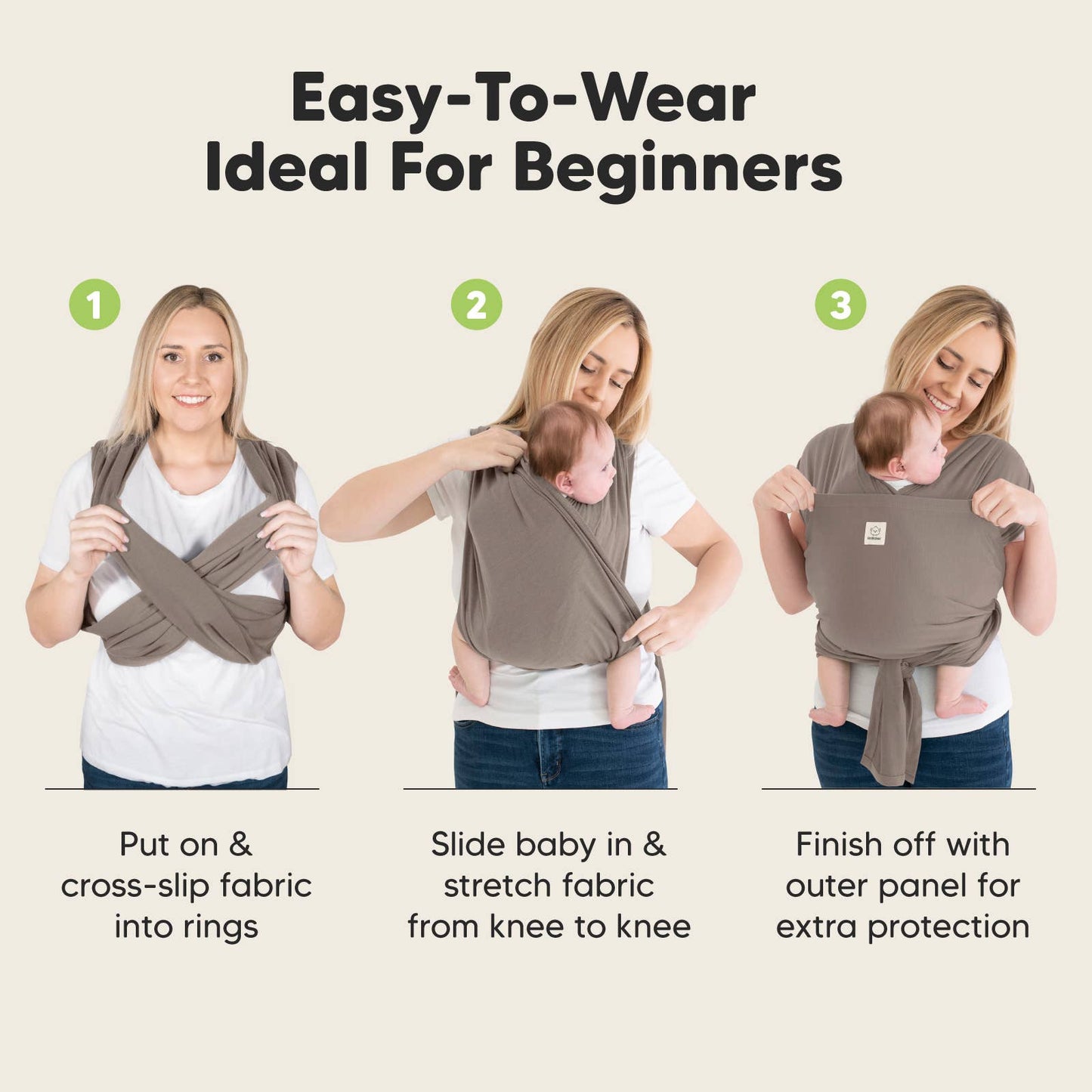 KeaBabies D-Lite Wrap Carrier (Copper Gray)