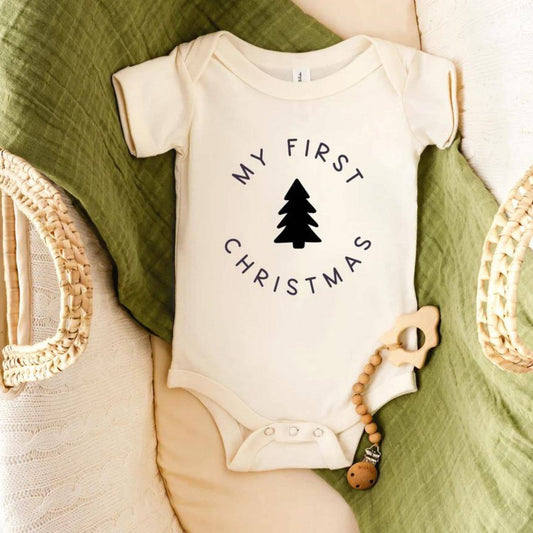 My First Christmas Baby Bodysuit | Baby's First Christmas: 12-18 Months / Long