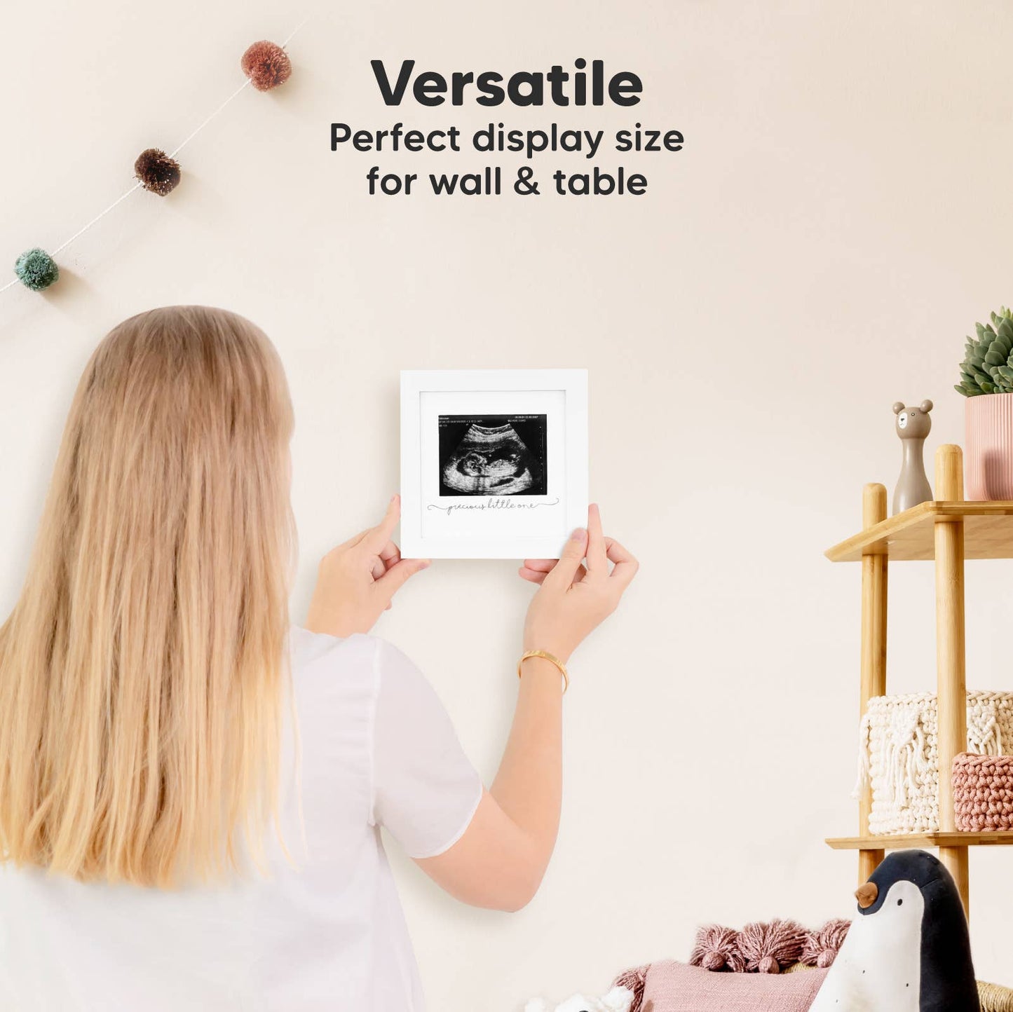 KeaBabies Solo Baby Sonogram Picture Frame: Alpine White