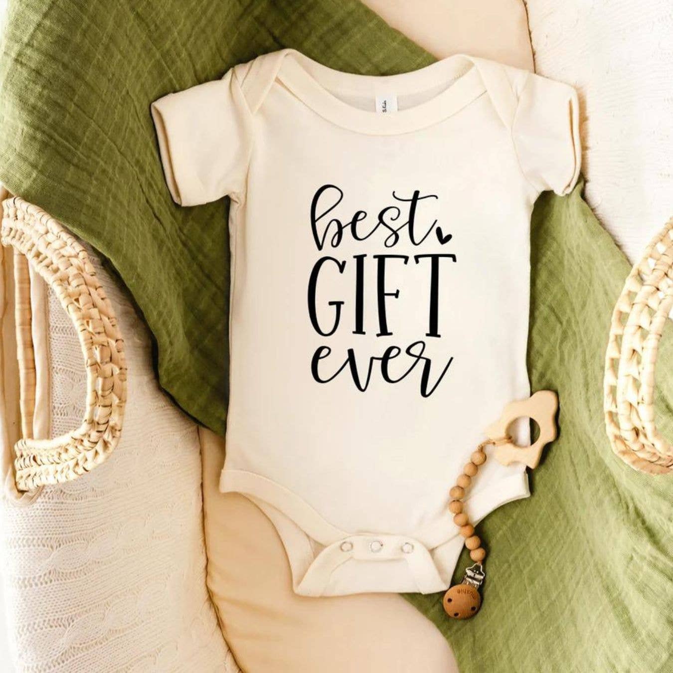 Best Gift Ever Baby Bodysuit | Christmas Gifts for Baby: 0-3 Months / Short