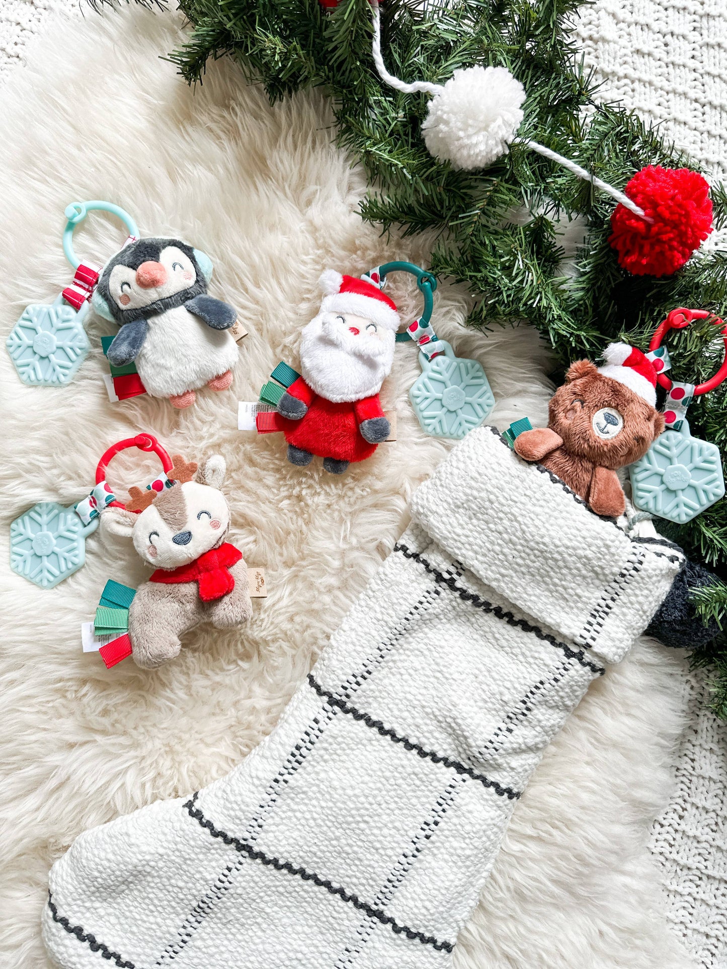 Holiday Itzy Pal™ Plush + Teether: Bear