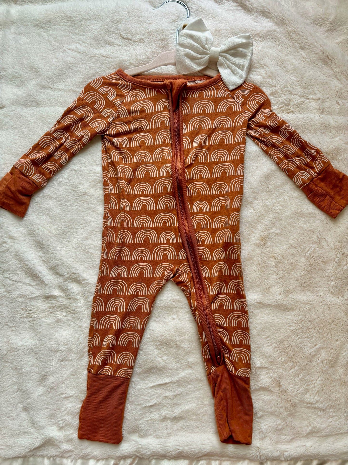 Burnt Orange Rainbow Bamboo Jumpsuit