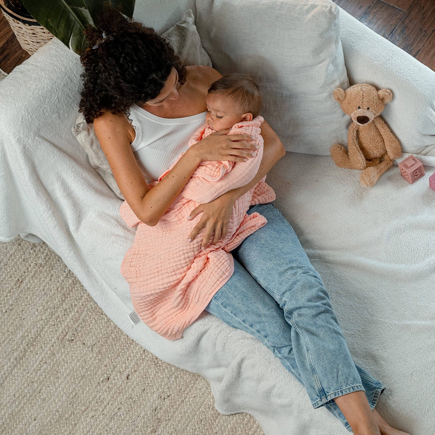 Baby Muslin Cotton Blankets: Pacific Blue