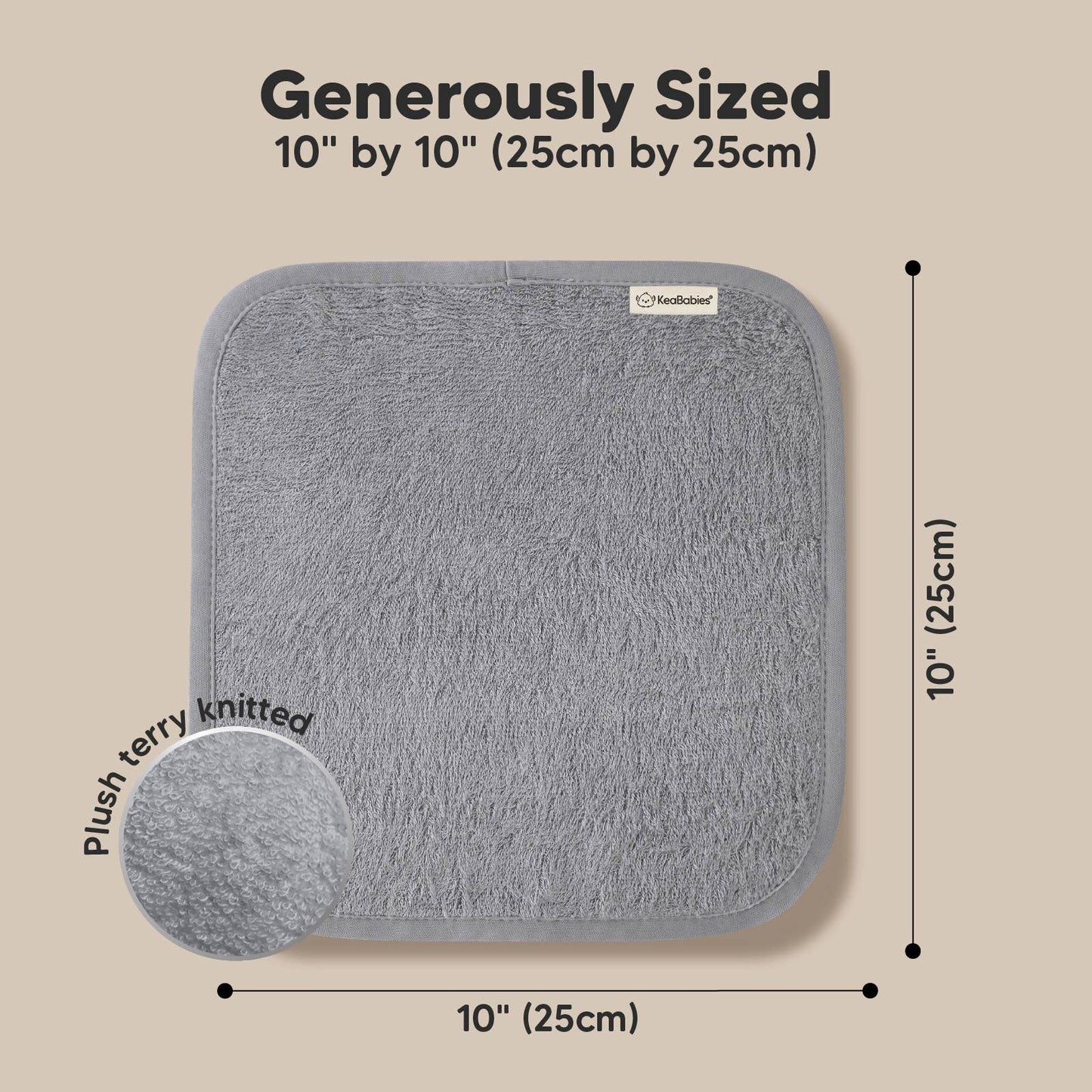 Baby Wash Cloth: Cool Gray