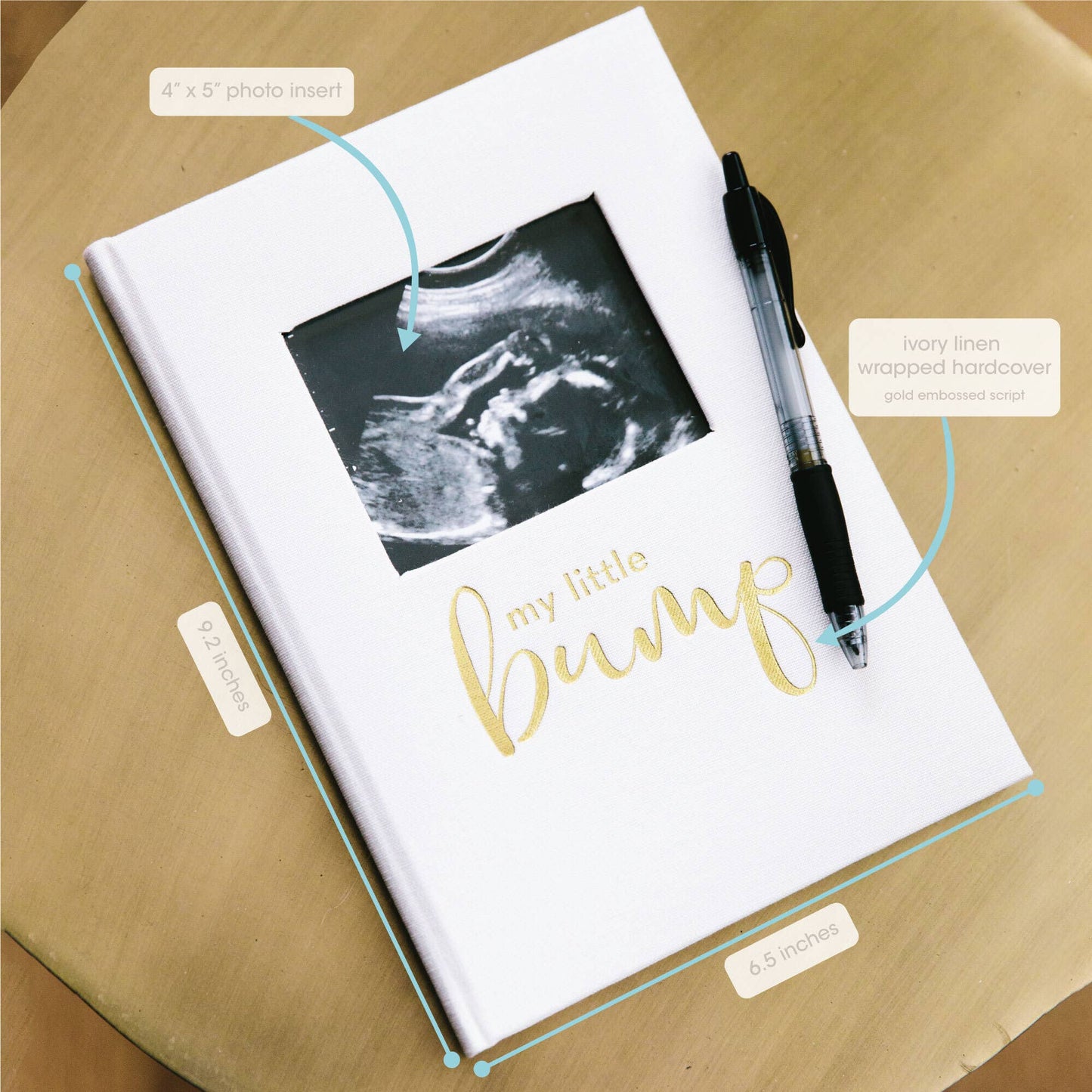 My Little Bump Linen Pregnancy Journal, Ivory