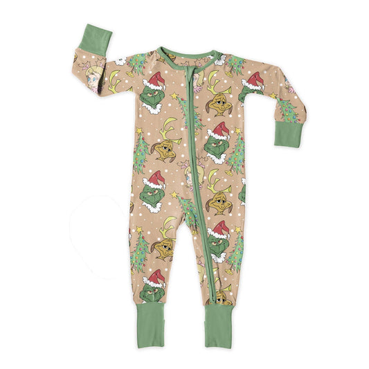 Mean Christmas bamboo convertible zippy romper : 18-24M