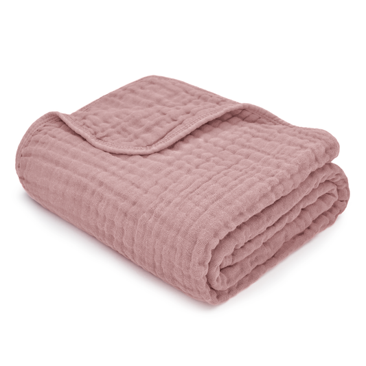 Baby Muslin Cotton Blankets: Mauve