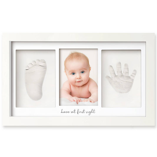 KeaBabies Baby Handprint, Footprint Keepsake Duo Frame: Alpine White